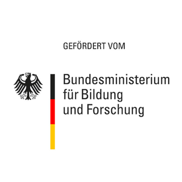 Logo vom Bundesministerium für Bildung und Forschung: Bundesadler, schwarz-rot-goldener Balken und Schriftzug
